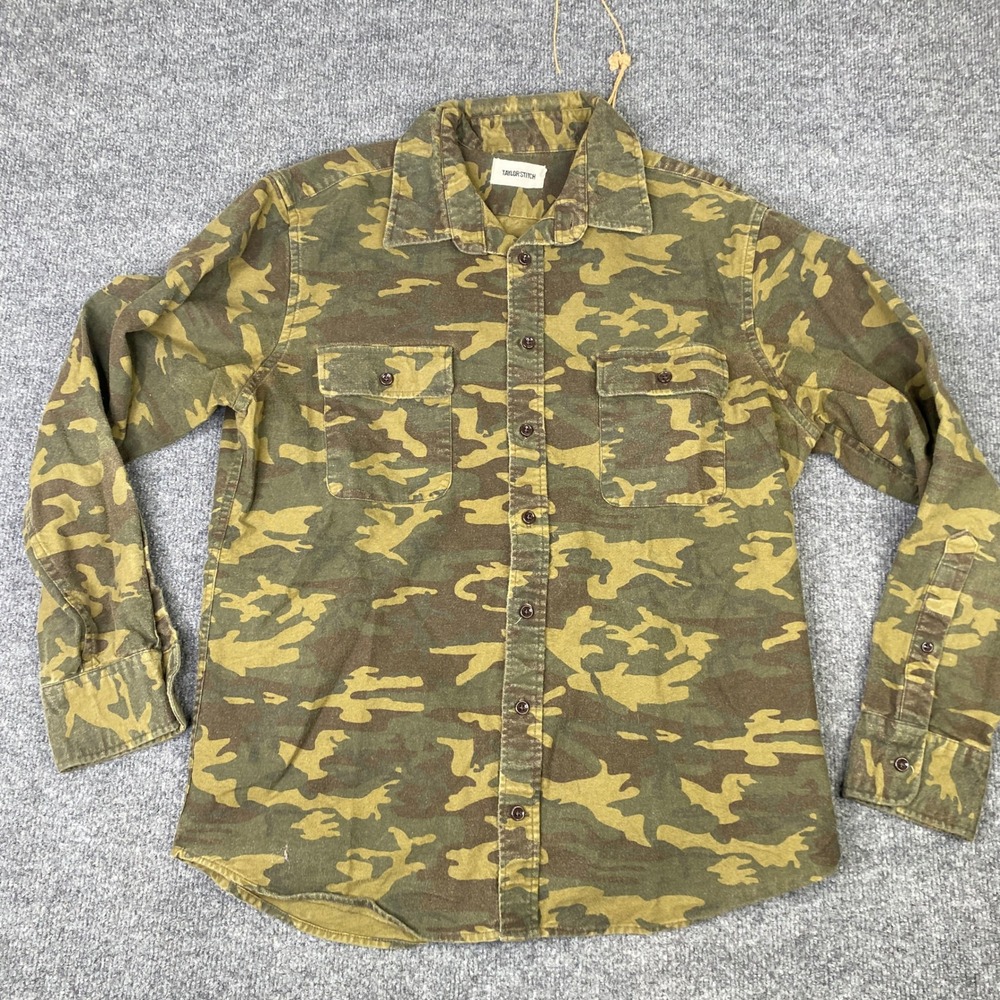 Taylor Stitch The Jack Camo Organic Cotton Button Down Shirt Mens 40 Medium